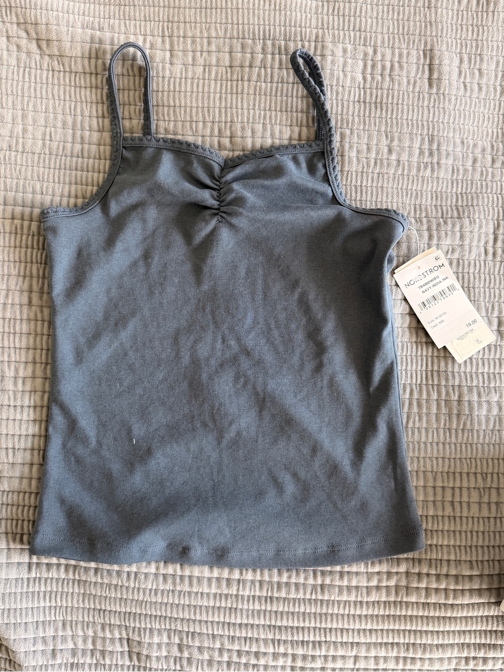 Treasure & Bond Charcoal Ruched Spaghetti Strap Camisole